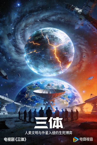 电视剧《三体》海报 - 科幻史诗，人类文明与外星入侵的生死博弈